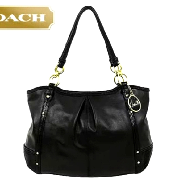 Brand New☆COACH Alexandria☆Large Python Embossed Leather Chain Tote/Shoulder Bag - Picture 10 of 15